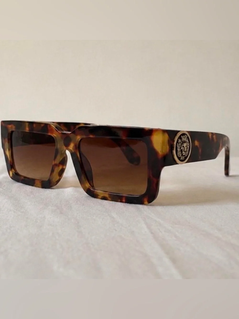 Tortoise Square Fashion Sunglasses Brown Gradient UV400